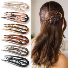 6PCS French Hair Pins for Women, Tortoise Shell French Pins Hair, Large Hair ...