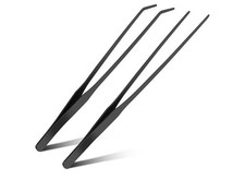 Aquarium tweezers in black - 10.5 in stainless steel