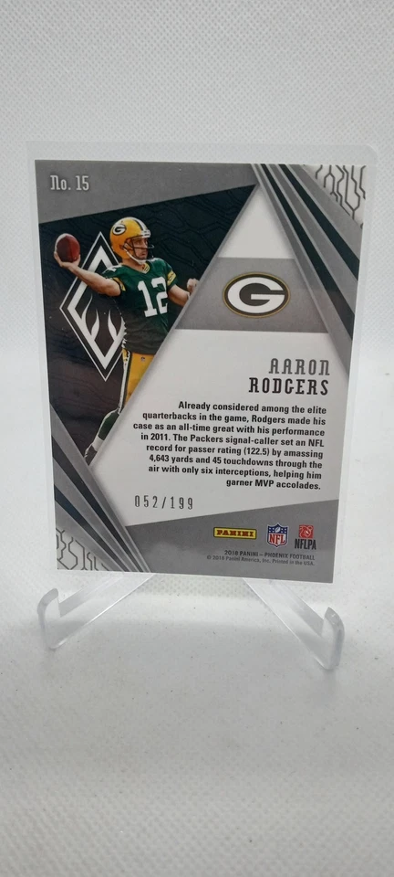 2018 Panini Phoenix #15 Aaron Rodgers Unmatched Pink #/199 - Image 2 of 2
