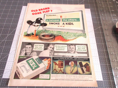1939 Kool Cigarettes Mild Menthol Penguin Pumping Tire Vintage Print Ad