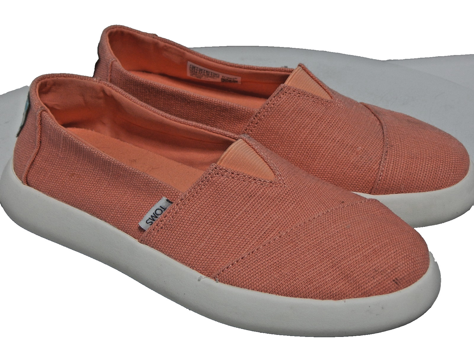 Toms Alpargata Malva Coral y Blanco Caual Zapatillas Zapatos Mujer Talla 5.5 EE. UU. 36 e