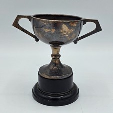 Vintage Mini Trophy Cup ? Silver Plate on Bakelite Base 9 cm c.1950s