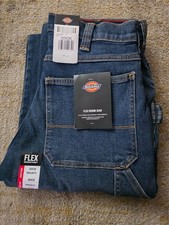 Dickies FLEX Carpenter Work Jeans Mens Blue Stretch Denim Utility Pants