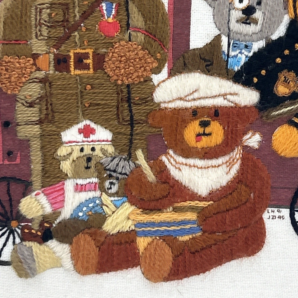 Dimensions 1323 Crewel Professional Frame Charles Wysoski Teddy Bear Bus Picture - Image 3 of 4