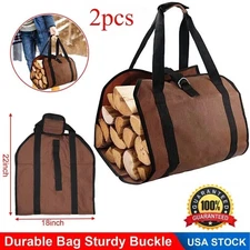 2 Heavy Duty Oxford cloth Firewood Log Carrier Bag for transport fireplace wood