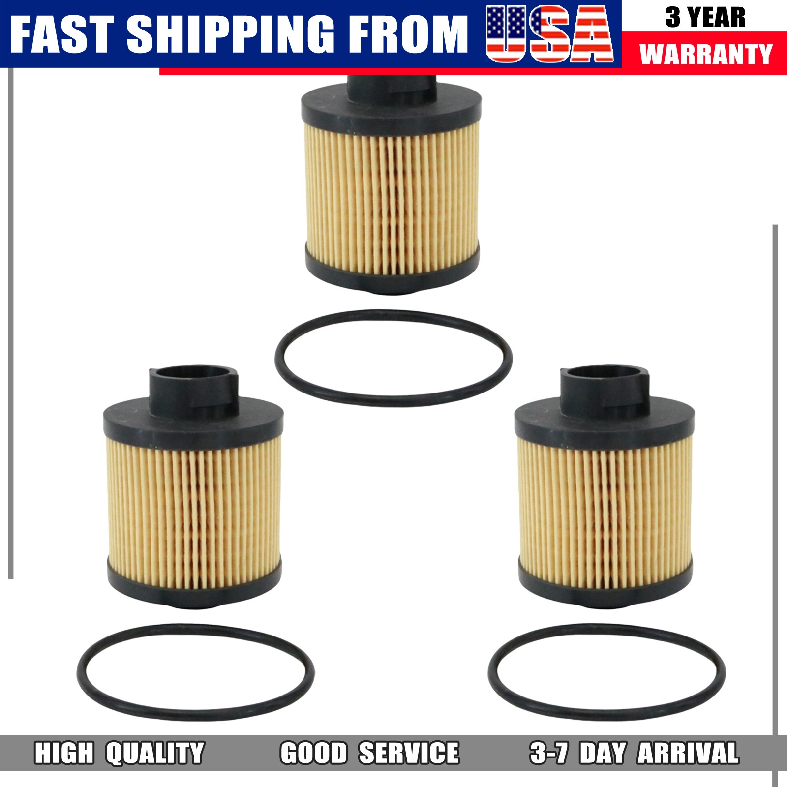 3X Oil Filter 07L115561C For 2004-2008 Lamborghini Gallardo USA