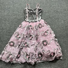 Womens Ballet Dress Costume Velvet Tutu Gray Pink Size Small Theatricals Dance