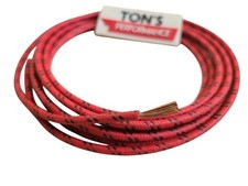 10 feet Vintage Braided Cloth Covered Primary Wire 12 gauge Red w/ Black