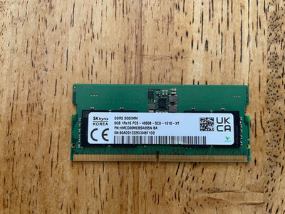 Hynix 8GB DDR5 4800MHz PC5-4800B SODIMM 1Rx8 1.1V 262-Pin Non-ECC