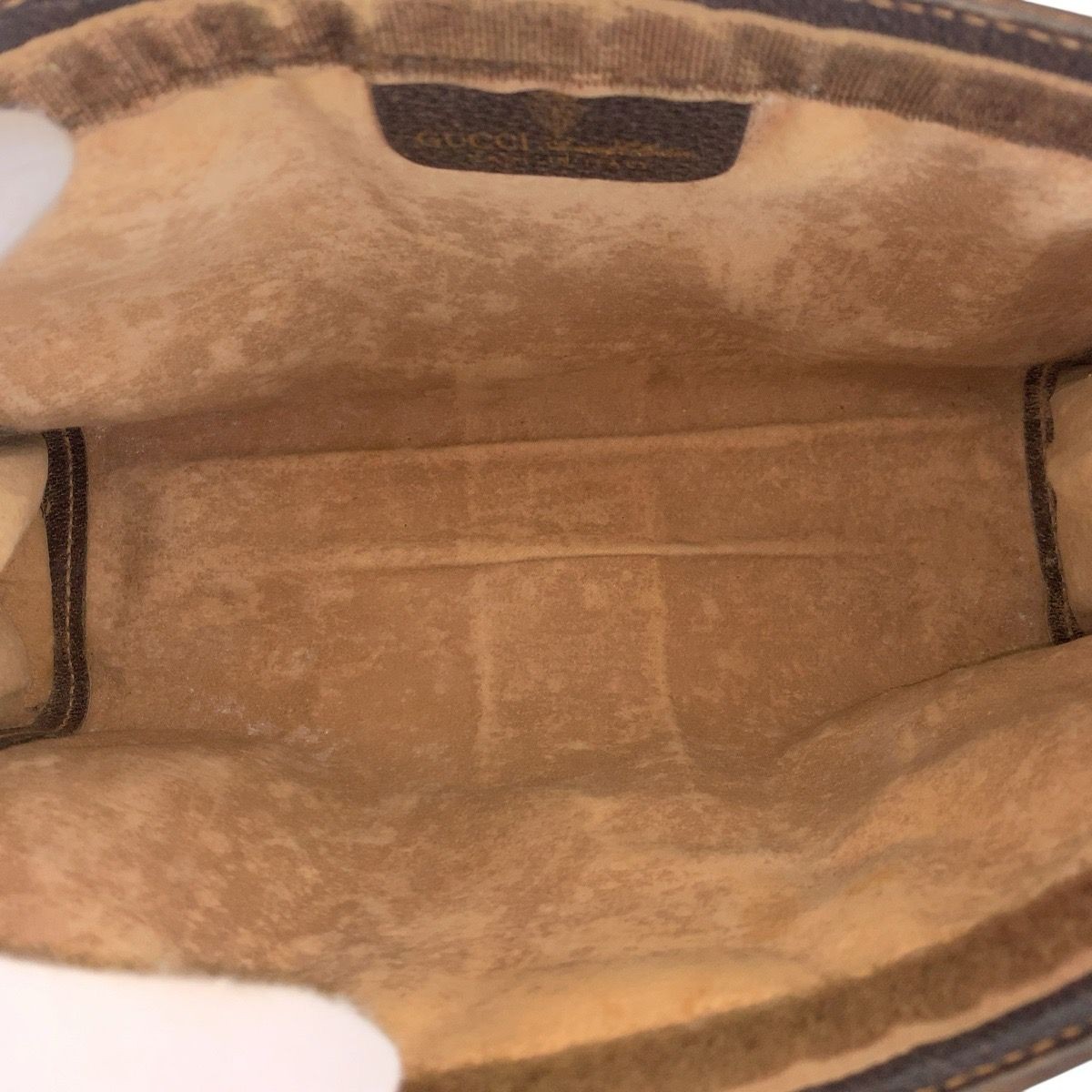 GUCCI Vintage Sherry Line Beige GG Supreme Canvas Clutch Bag for Women thumbnail 9