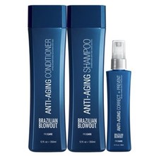 Brazilian Blowout Anti Aging Shampoo Conditioner Correct Prevent Spray Set
