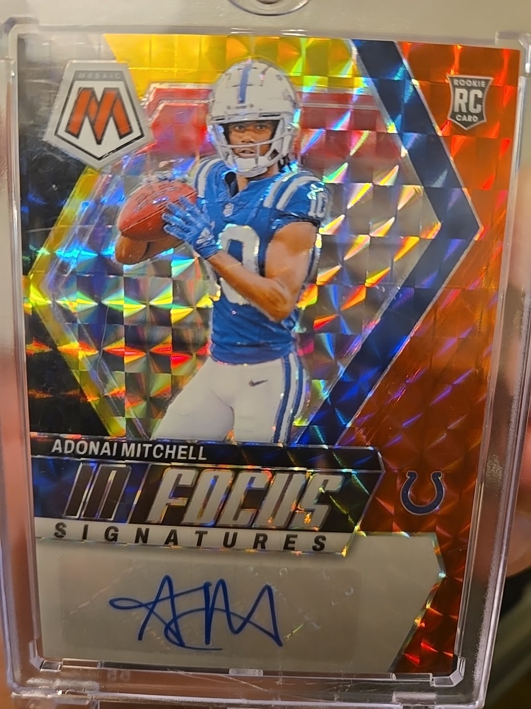 2024 Panini Mosaic - In Focus Signatures Adonai Mitchell #IF-AML (AU, RC)