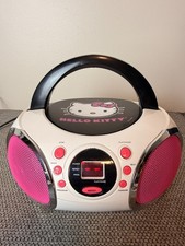 Hello Kitty CD Player AM FM Radio Boombox KT2026MBY Pink 2013 RARE - See Video
