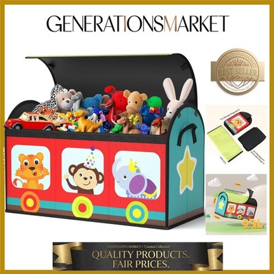 Creative Toy Storage Organizer - 28.3x12.6x17.3 Train Design for Boys & Girls