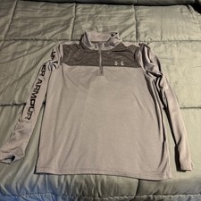 Under Armour Youth Large HeatGear 1/4 Zip Pullover Charcoal Gray and Gray