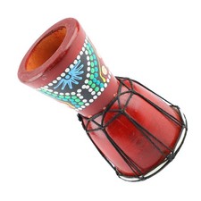 _African Drum 5in Wooden Djembe Hand Percussion Instrument Crisp Sound For Kids