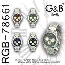 G&B Men's Analogue Quartz Watch Steel Bracelet Classic 30m Water Resistant …