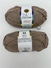 Cotton Yarn, 24/7 Lion Brand Mercerized Cotton Yarn Taupe 122D set of 2 