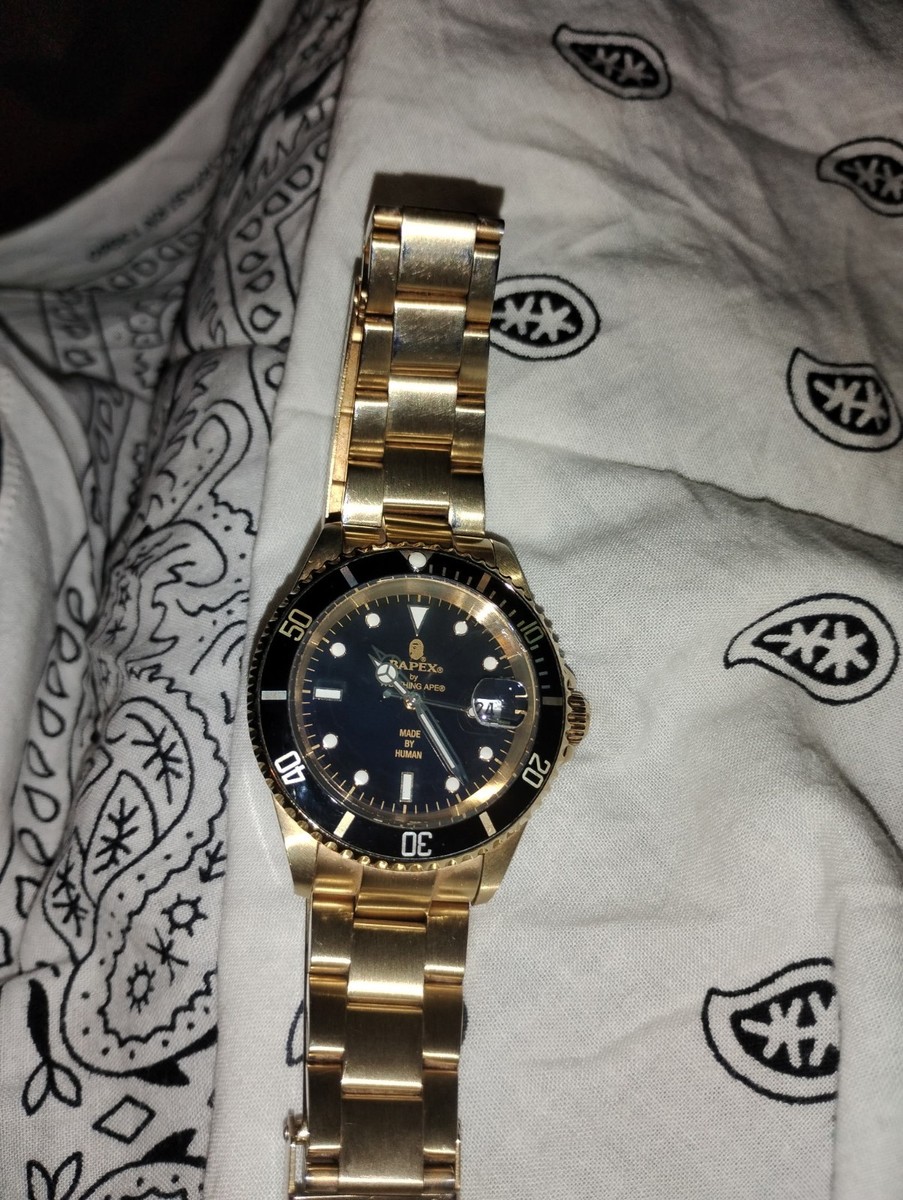 A BATHING APE TYPE 1 BAPEX Watches BAPE WristWatch gold F/S | eBay
