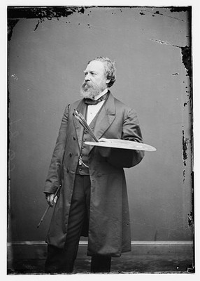 Photo:Constantino Brumidi 1860s Portrait Painter Artist Palette