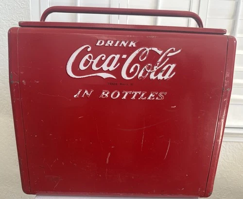 Coca Cola Cavalier Vintage Picnic Cooler With Bottle Opener 1960s