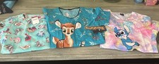 Disney Scrubs Tops Lot Womens Size XS Colorful Floral Stitch Bambi NWT Betsy