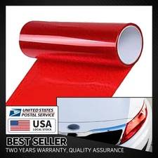 12"x71" Film for Headlight Taillight Transparent Red Lens Vinyl Protection Wrap