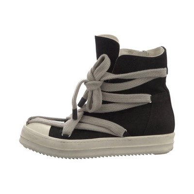 Rick Owens Men's High Top Sneakers Lace-Up Zip Black White Gray Athletic