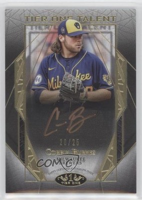 2022 Topps Tier One Talent Bronze Ink 20/25 Corbin Burnes #T1TA-CB Auto 0t4