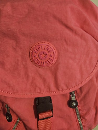 Kipling Rucksack Handtasche Bookbag rosa Nylon mittelgroß - Bild 4 von 10