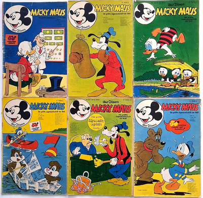 6x Micky Maus Hefte 1972-1974 Ehapa Verlag   Zustand 3- Komplett / Leseexemplare