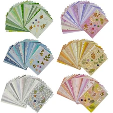 156 Sheets Textured Scrapbook Paper with 30 Buttons 40 Leaf Cutouts