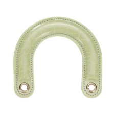 PU Leather Bag Handle, U-Shaped Handbag Handle with Iron Grommets, Fruit Green