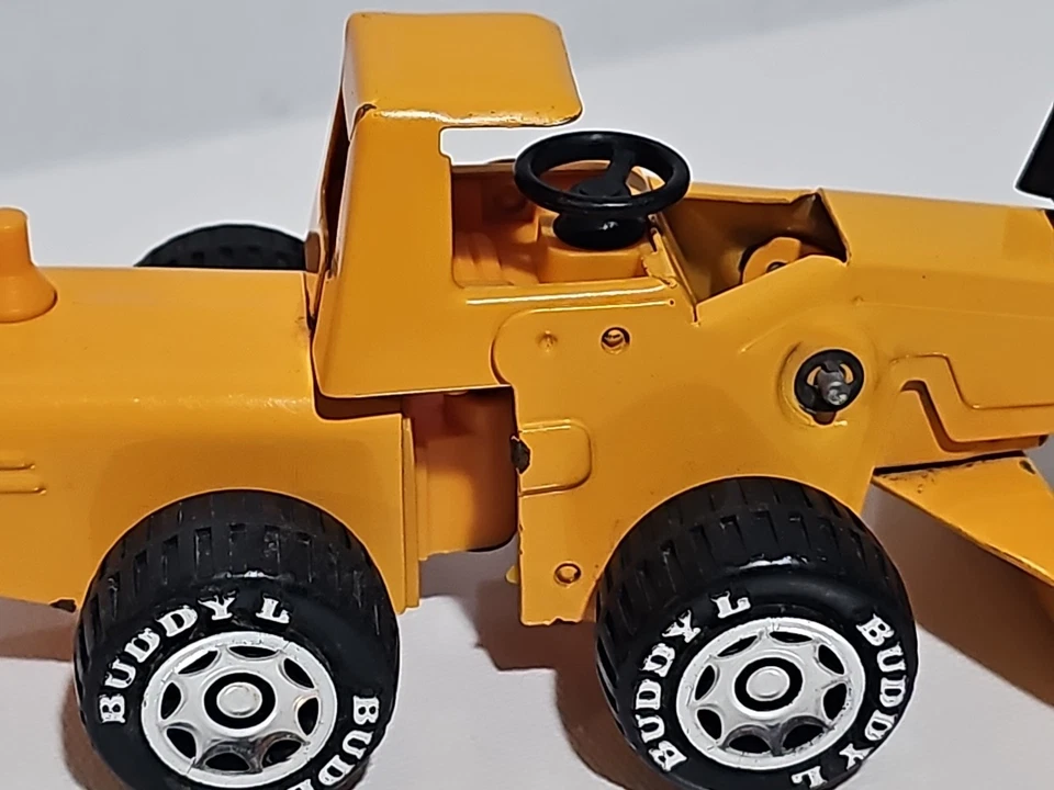 1979 Buddy L Pressed Steel Toy Road Grader Yellow Vintage - Construction - Image 4 of 4