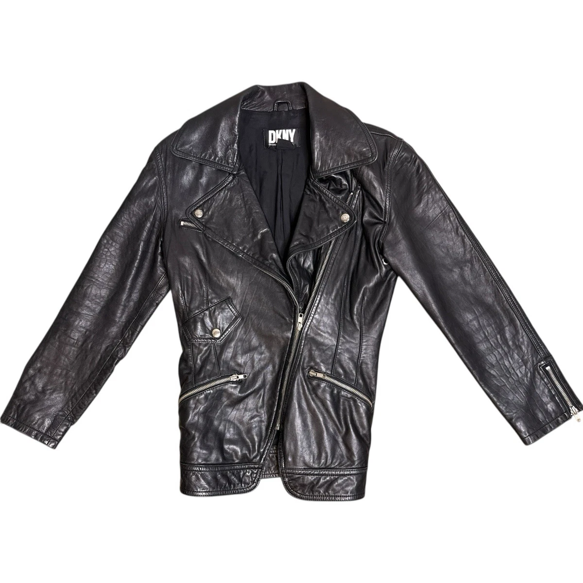 Donna Karan Leather Outer Shell Coats, Jackets & Vests Motorcycle