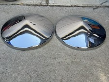 10 12 Chrome Steel Baby Moon Hubcaps Set Of 2 Ford Chevy Dodge Chevrolet Pair