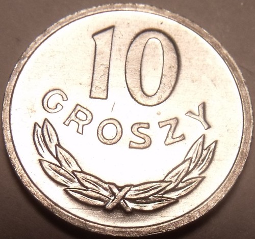 Gem Unc Poland 1980-MW 10 Groszy~Minted In Warsaw~Eagle~Free Shipping - Picture 2 of 2