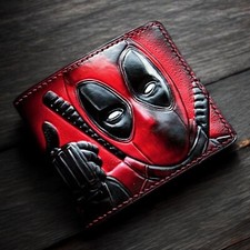 Superhero Leather Wallet, Deadpool Wallet. Movie and Comic Book Wallet. Unique G