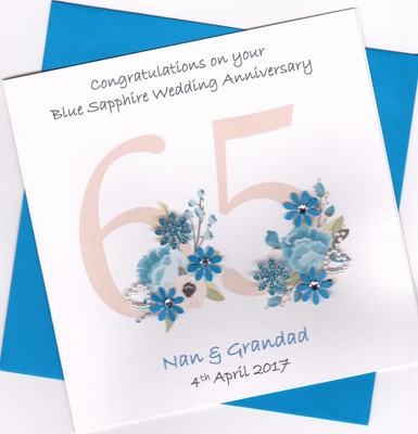 Personalised Handmade 45th/65th Sapphire/Blue Sapphire ...