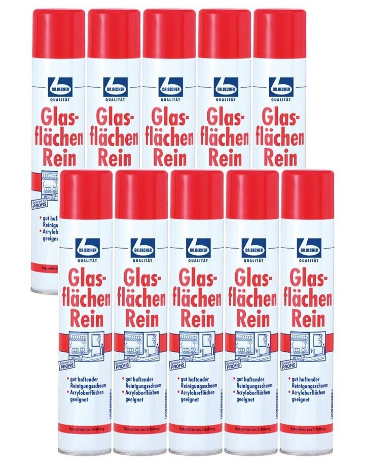 10 x Dr. Becher - Glasflächen Rein - Glasreiniger - 0,5 Liter (5-Liter)