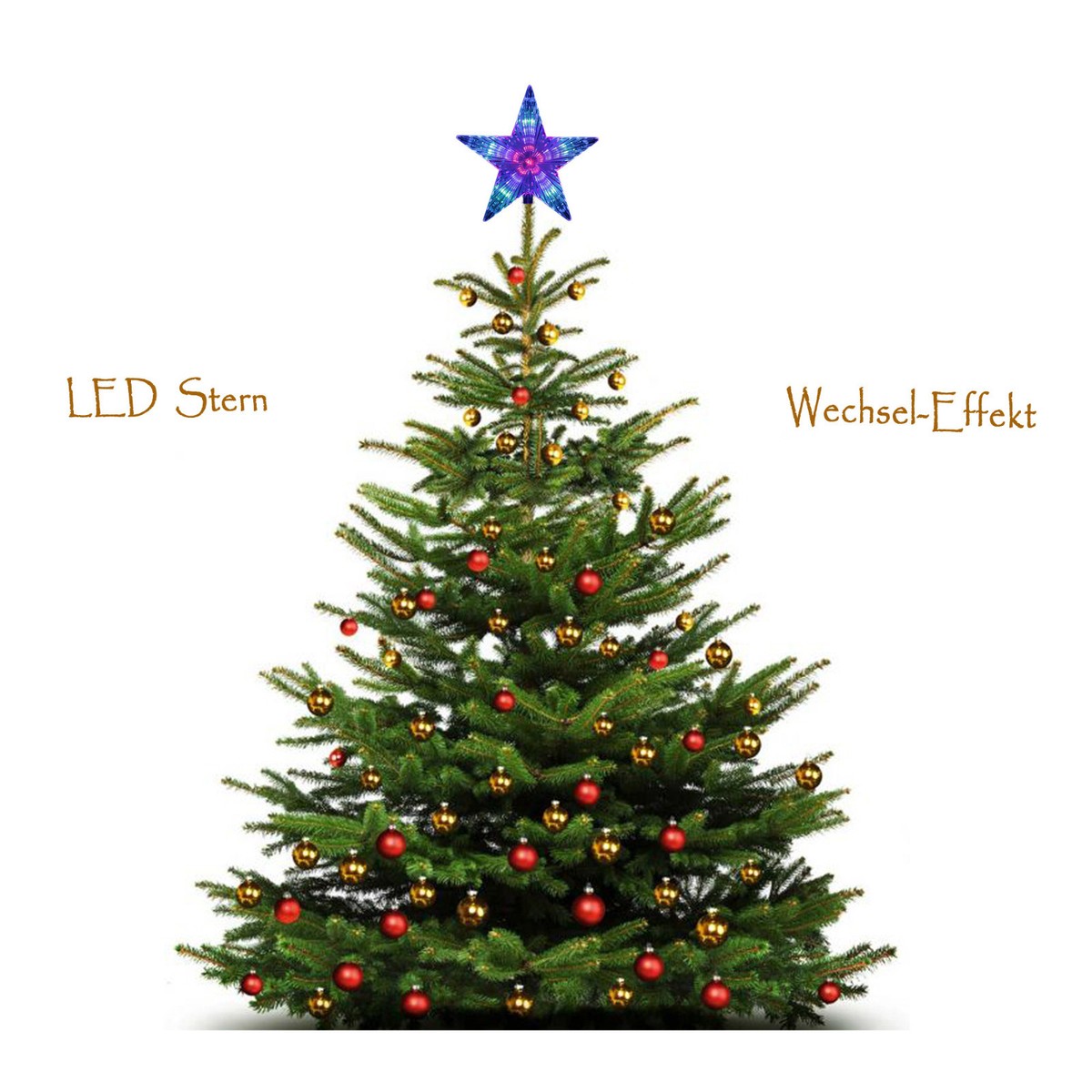 Christbaumspitze Farbwechsel Weihnachtsbaum LED-Stern 220V Steckdose Dekostern
