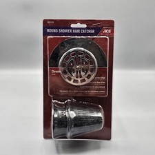 Round Shower Hair Catcher Fits Most 4 1/4" Drains Chrome 2 Baskets 4007570