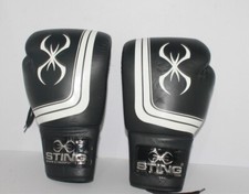 Sting Orion Boxing Gloves 12oz Lace Up Black & White