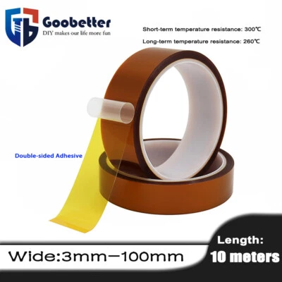 10M High Temp Heat Resistant Polyimide Tape Double-sided Adhesive Width 3~100 mm - Image 1 of 4