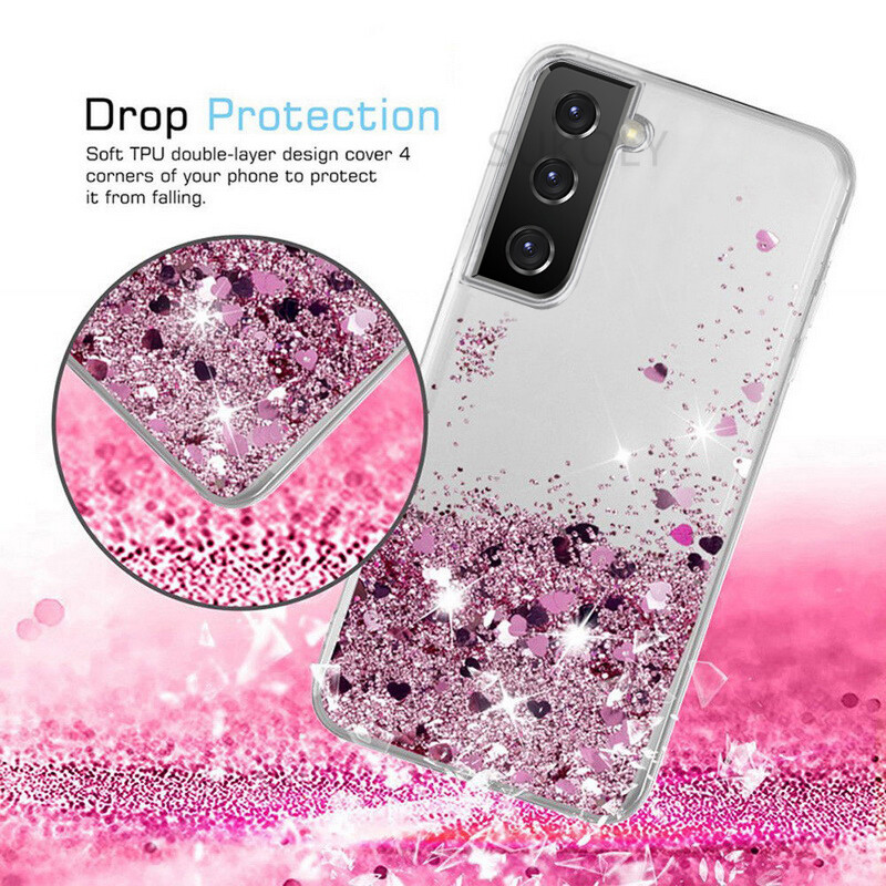 For Samsung S24 Ultra S23 S20 FE A54 A52 A14 Glitter Quicksand Clear Case  Cover