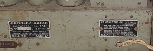 Vintage antica Radio d'epoca valvole Siare Crosley 257A Razionalismo 1935 design - Foto 5 di 5