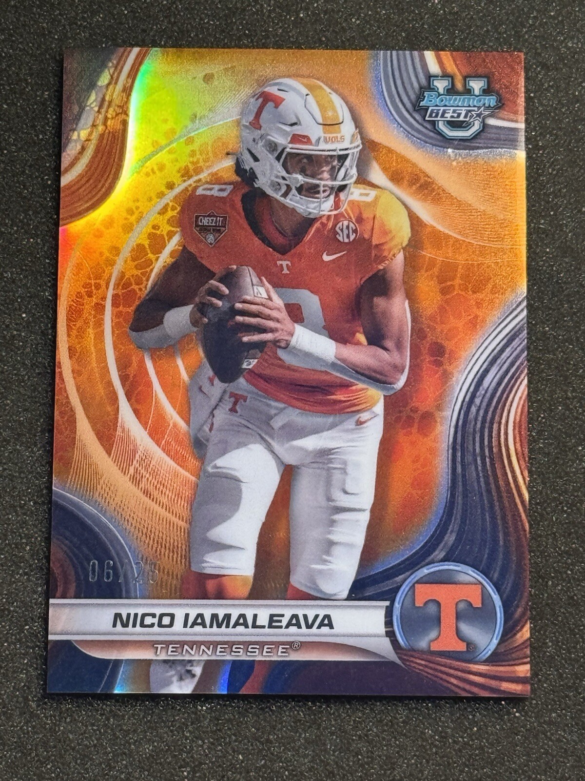 2024 Bowman's Best University Nico Iamaleava Orange Refractor #/25 #90 Tennessee