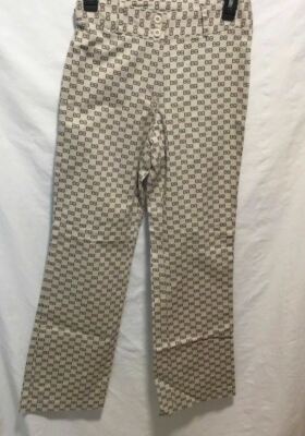 Star City Clothing Juniors Sz 7 Tan With Brown EE Print Pants  