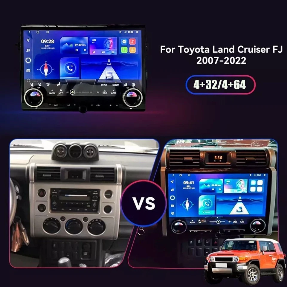"Radio de coche Android 13,3"" para Toyota FJ Cruiser 2007-22 GPS navegación multimedia reproducción de carros" Foto 3 de 4