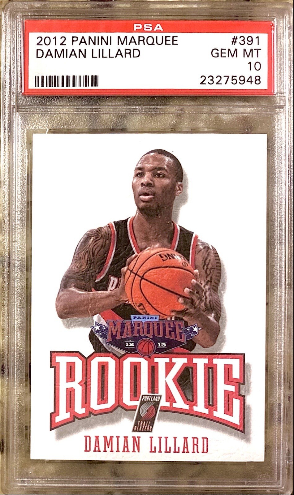 2012 DAMIAN LILLARD ROOKIE RC LOW POP PANINI MARQUEE #391 PSA 10 GEM MINT!
